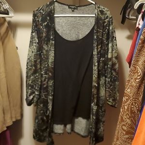 Cardigan shirt combo w pockets